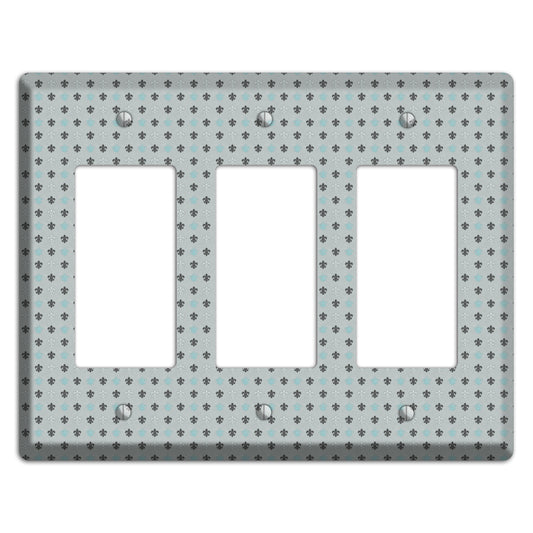 Dusty Blue with Fleur de Lis 3 Rocker Wallplate