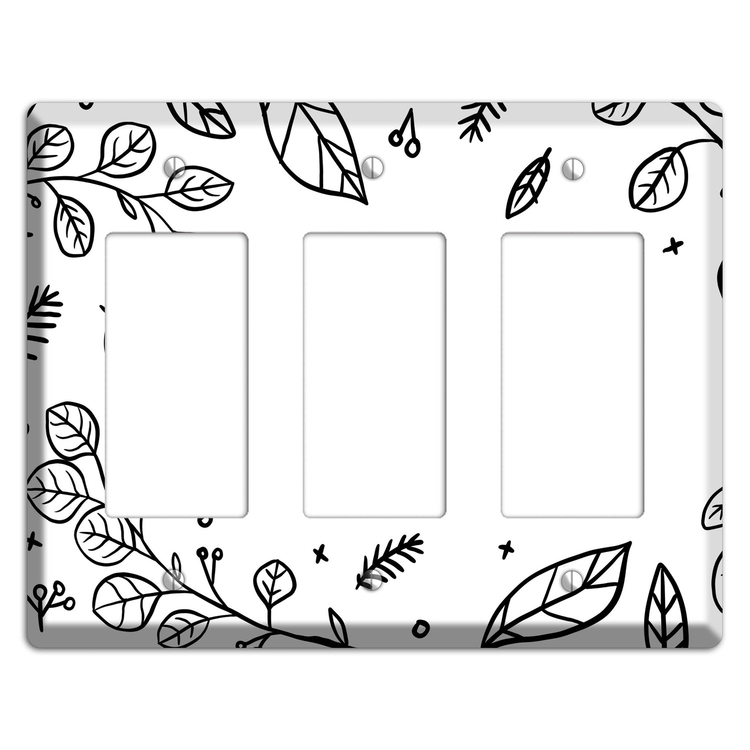 Hand-Drawn Floral 26 3 Rocker Wallplate