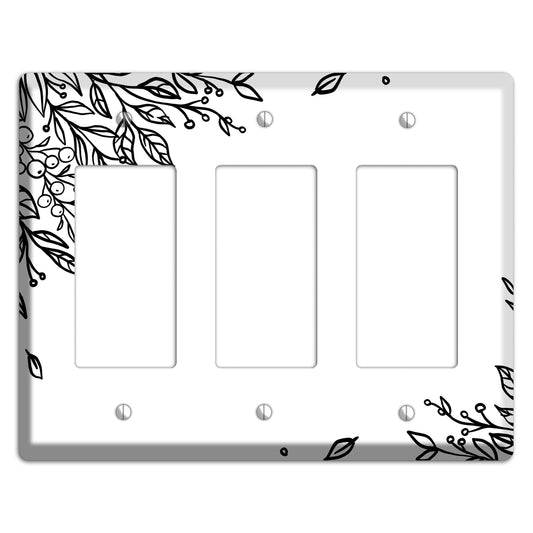 Hand-Drawn Floral 4 3 Rocker Wallplate