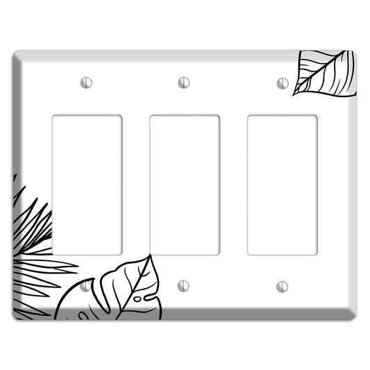 Hand-Drawn Leaves 2 3 Rocker Wallplate