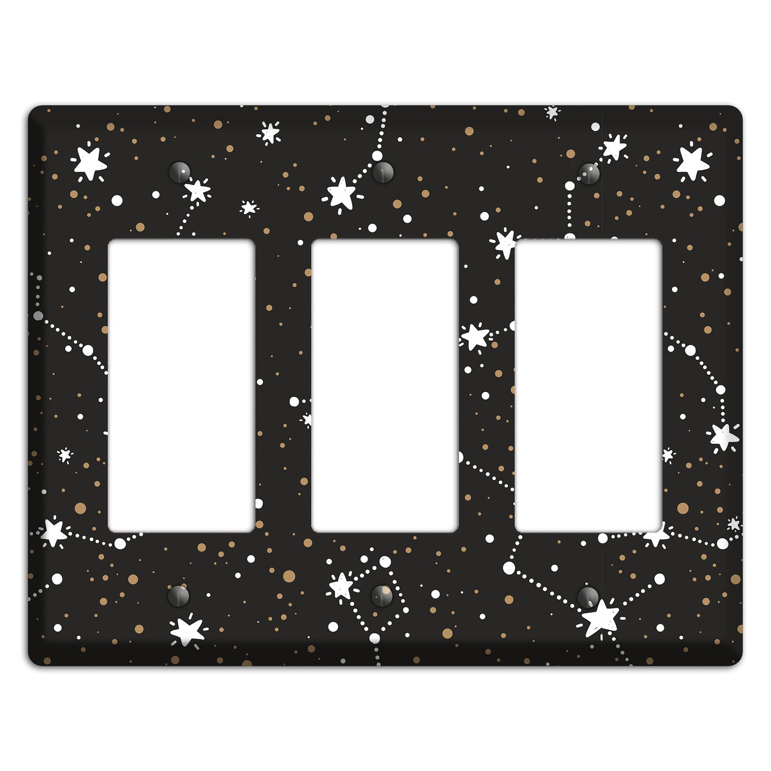 Constellations Black 3 Rocker Wallplate