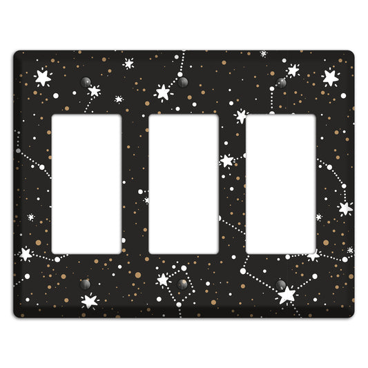 Constellations Black 3 Rocker Wallplate