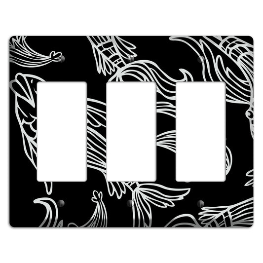 Black and White Koi 3 Rocker Wallplate