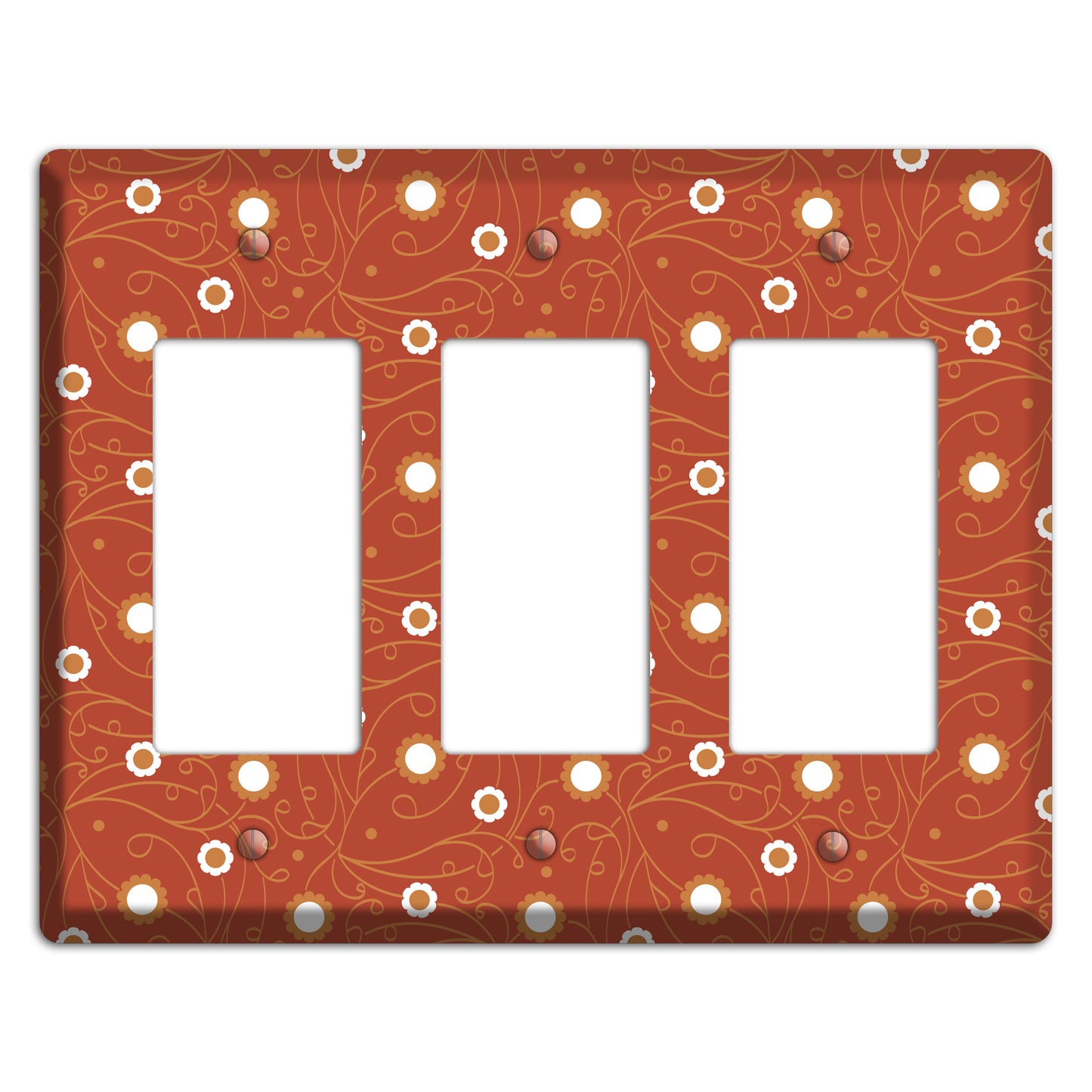 Red Vine Floral 3 Rocker Wallplate