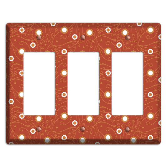 Red Vine Floral 3 Rocker Wallplate