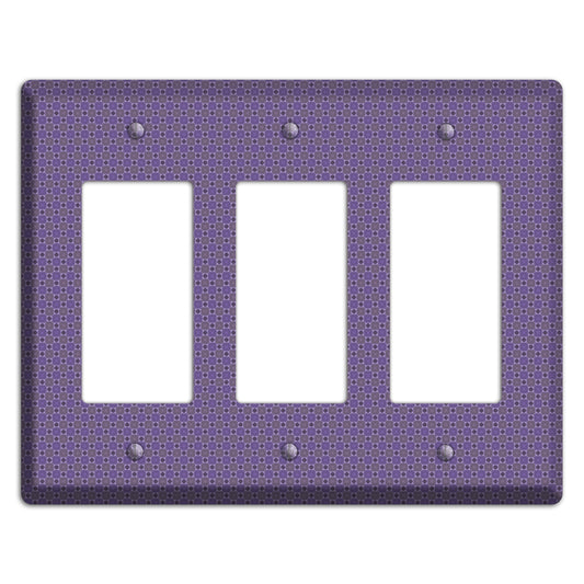 Multi Purple Tiled 3 Rocker Wallplate