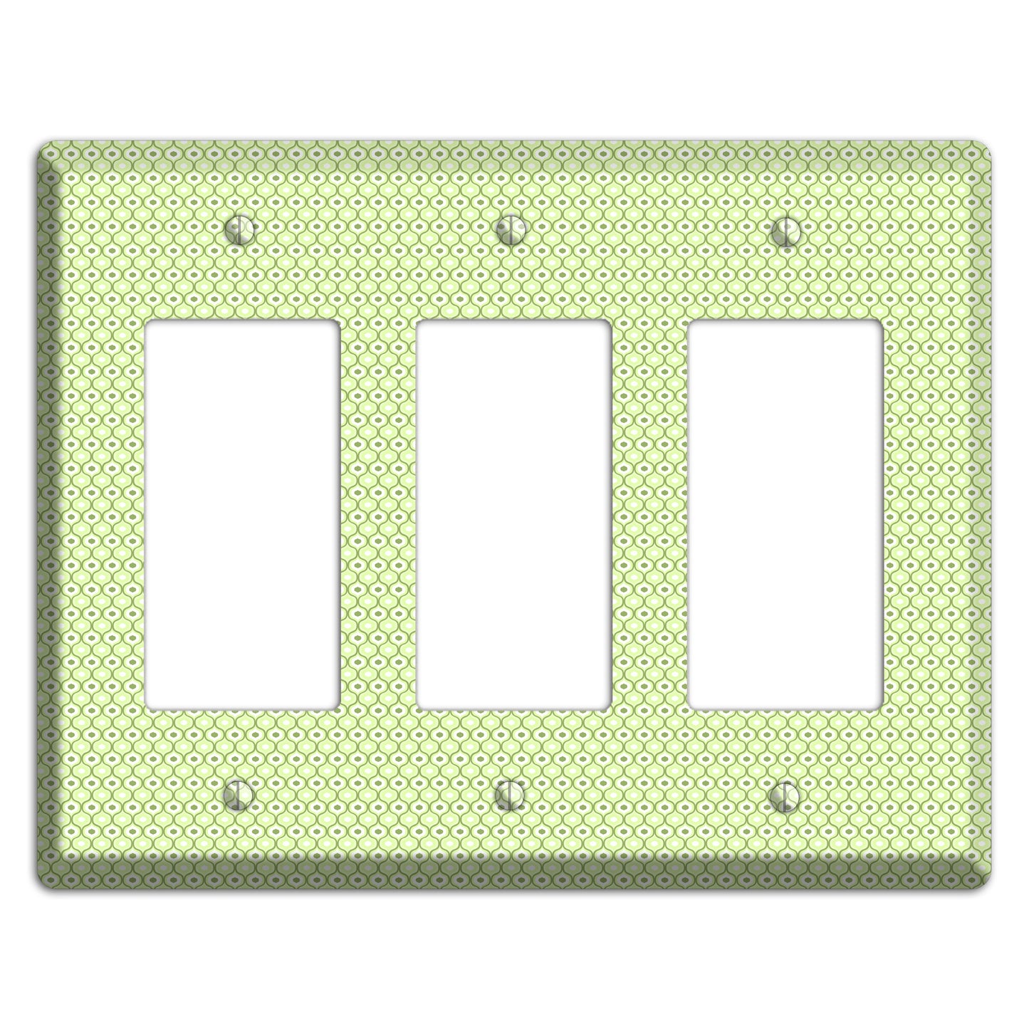 Multi Green Tiny Double Scallop 3 Rocker Wallplate