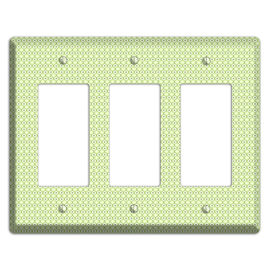 Multi Green Tiny Double Scallop 3 Rocker Wallplate