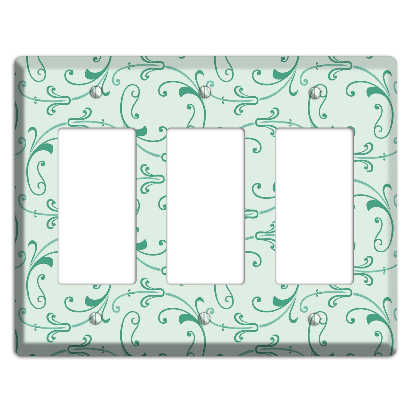 Aqua Victorian Sprig 3 Rocker Wallplate