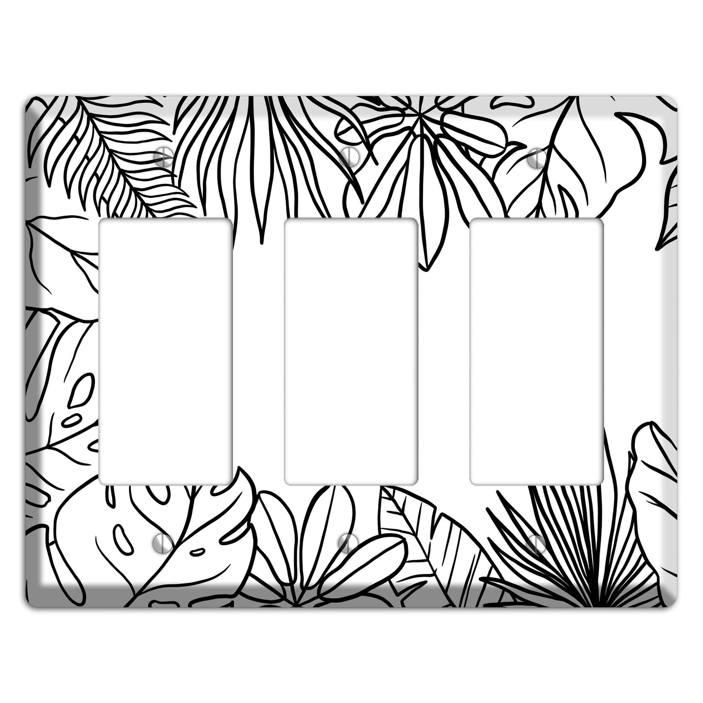 Hand-Drawn Leaves 3 3 Rocker Wallplate