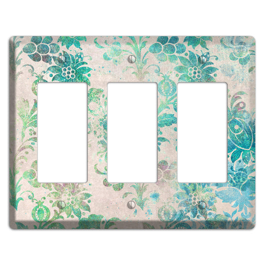 Acapulco Whimsical Damask 3 Rocker Wallplate