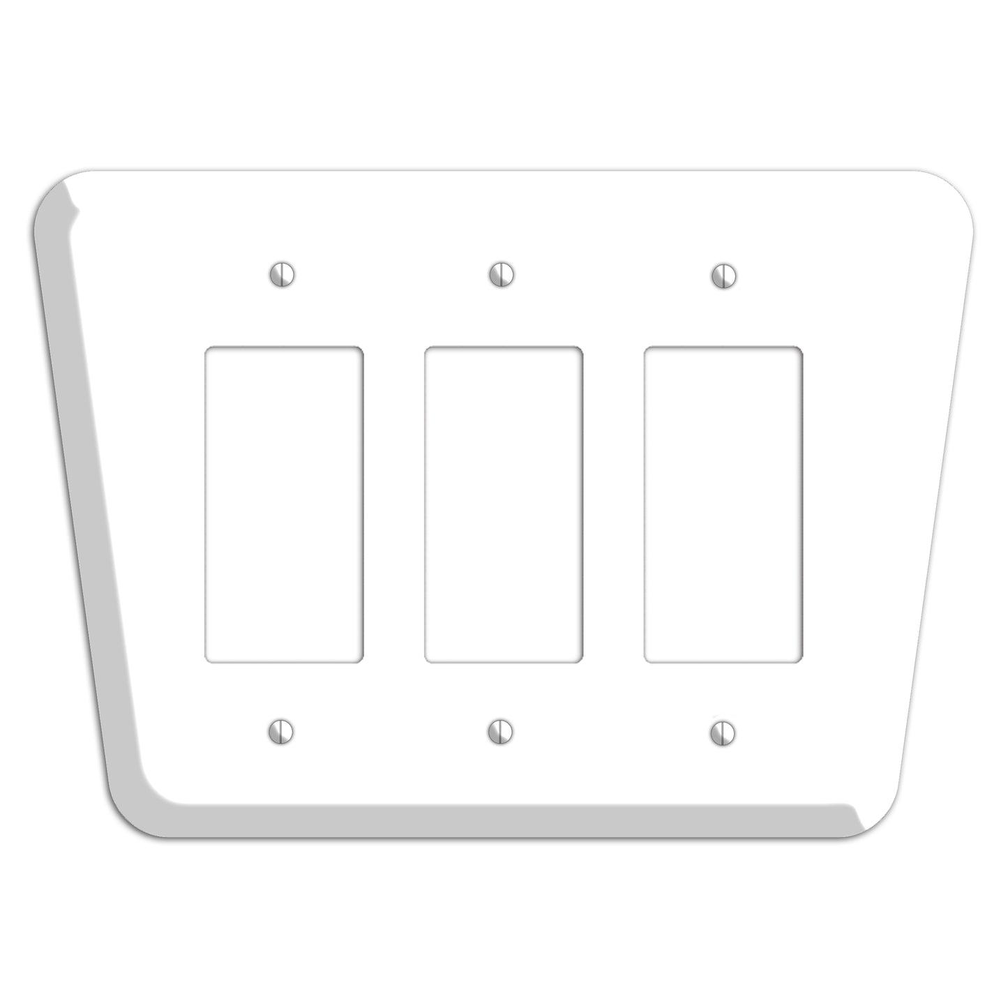 White Mid-Century 3 Rocker Wallplate