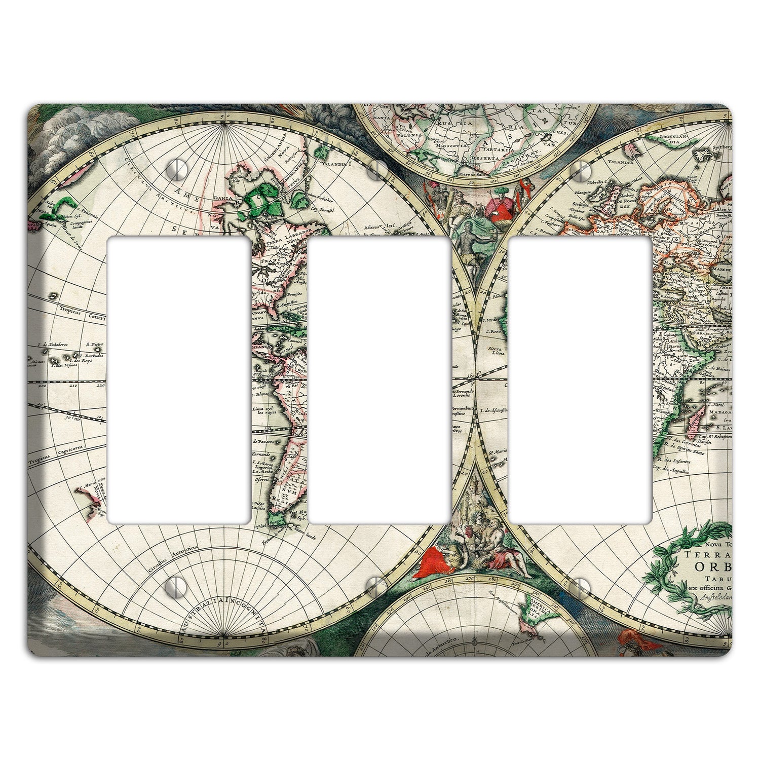 Global Map 3 Rocker Wallplate