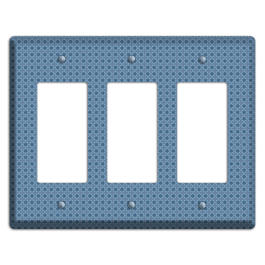 Multi Blue Tiled Foulard 3 Rocker Wallplate