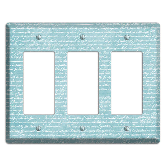 Blue Stained Script 3 Rocker Wallplate