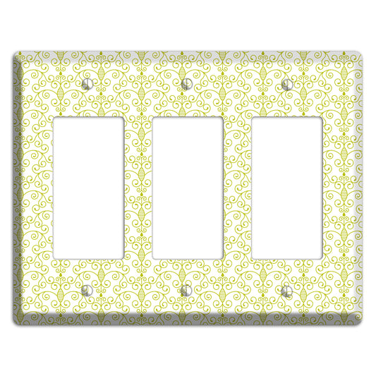 Olive Toile Half Drop 3 Rocker Wallplate