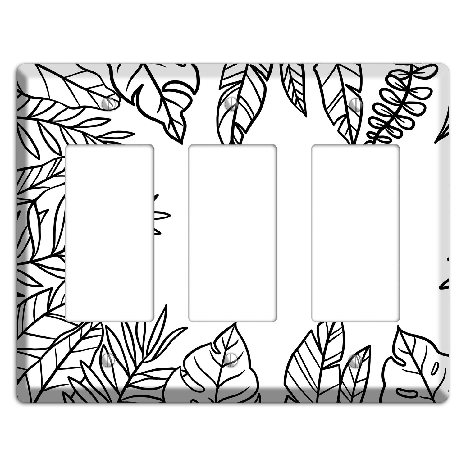 Hand-Drawn Leaves 5 3 Rocker Wallplate