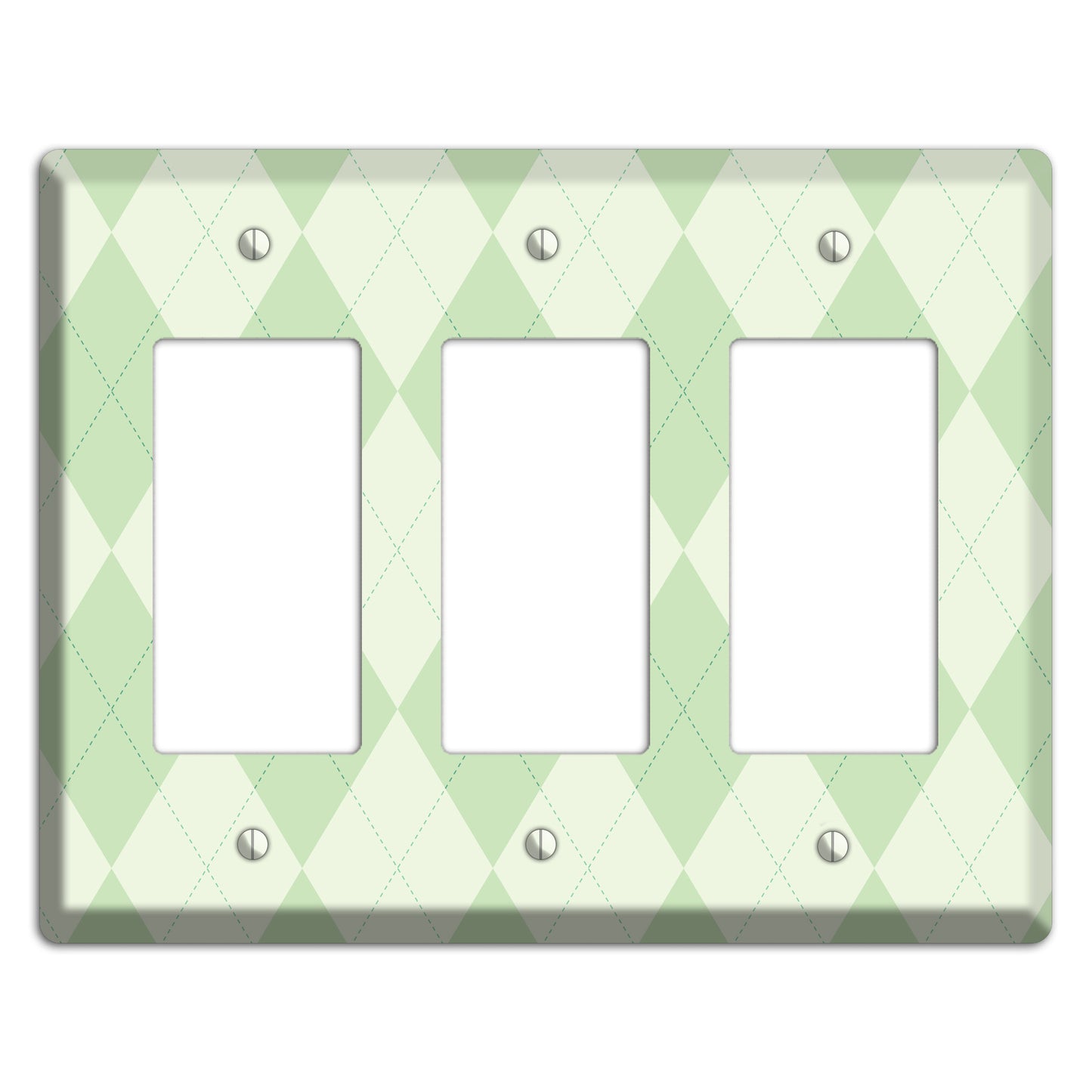 Light Green Argyle 3 Rocker Wallplate