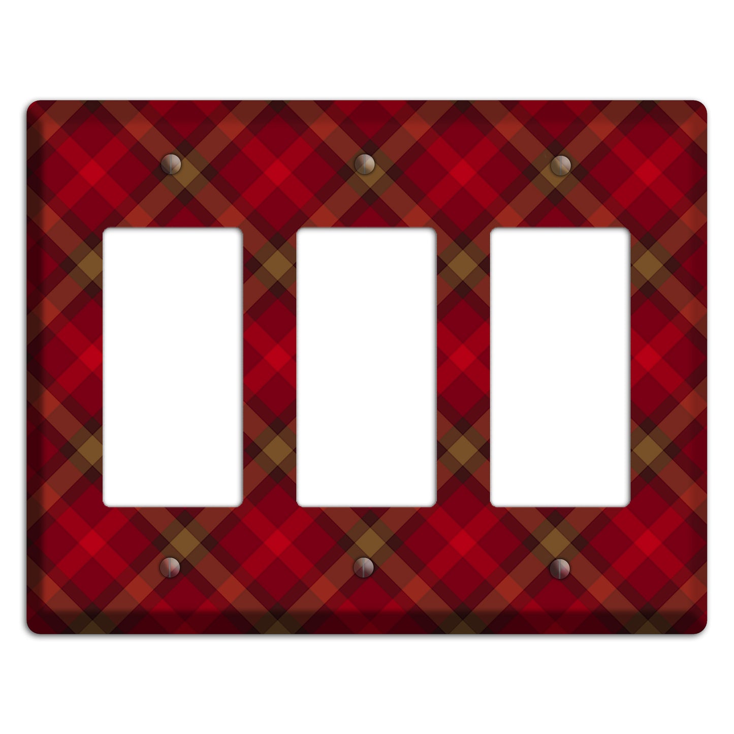 Red Tartan 3 Rocker Wallplate