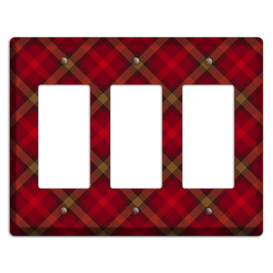 Red Tartan 3 Rocker Wallplate