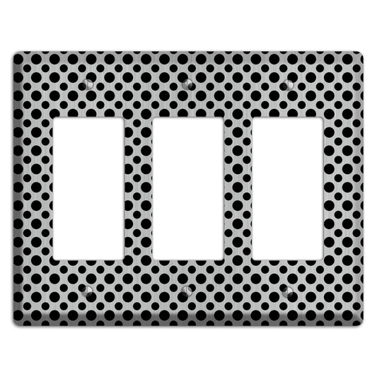 Multi Small Polka Dots Stainless 3 Rocker Wallplate