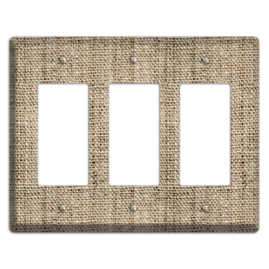 Hillary Burlap 3 Rocker Wallplate