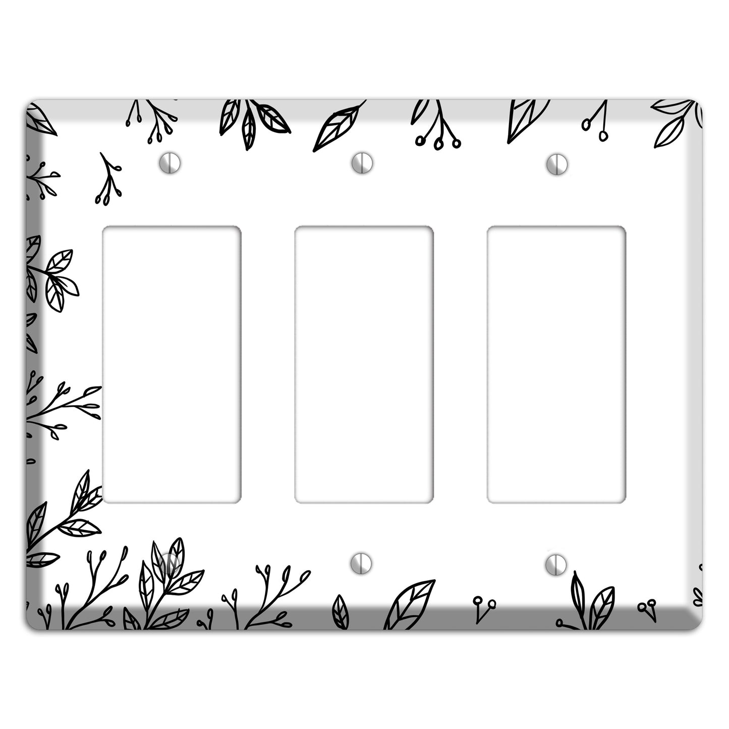 Hand-Drawn Floral 29 3 Rocker Wallplate