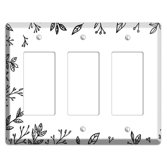 Hand-Drawn Floral 29 3 Rocker Wallplate