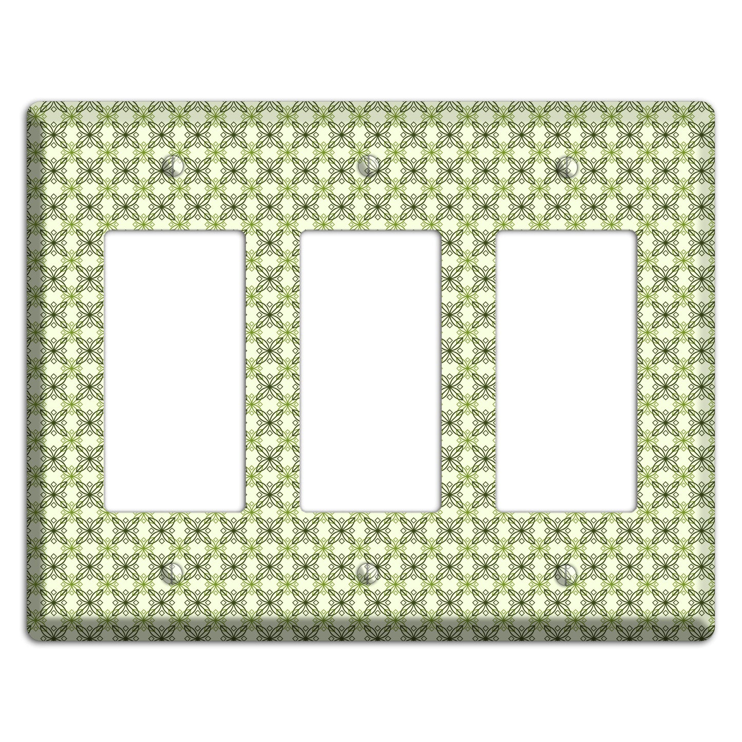 Multi Green Overlain Foulard 3 Rocker Wallplate