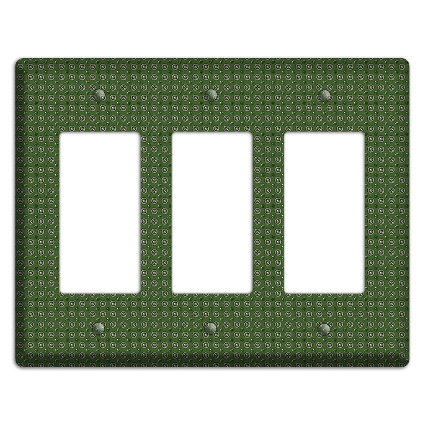 Green Concentric Dots 3 Rocker Wallplate