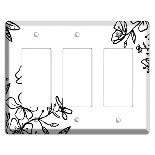 Hand-Drawn Floral 18 3 Rocker Wallplate