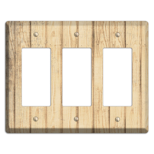 Hampton Weathered Wood 3 Rocker Wallplate