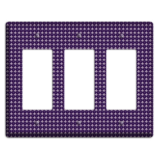 Purple Fleur de Lis 3 Rocker Wallplate