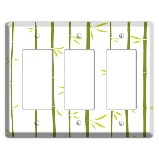 Green And White Bamboo 3 Rocker Wallplate