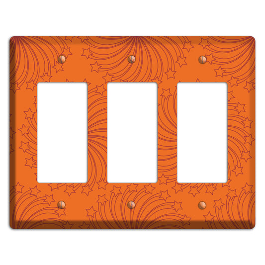 Multi Orange Star Swirl 3 Rocker Wallplate