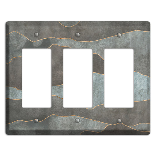 Dusty Blue Mountain Range 3 Rocker Wallplate