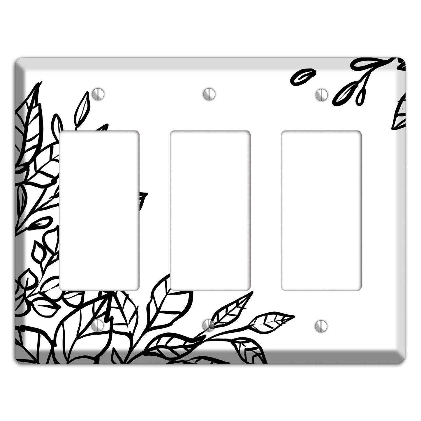 Hand-Drawn Floral 19 3 Rocker Wallplate