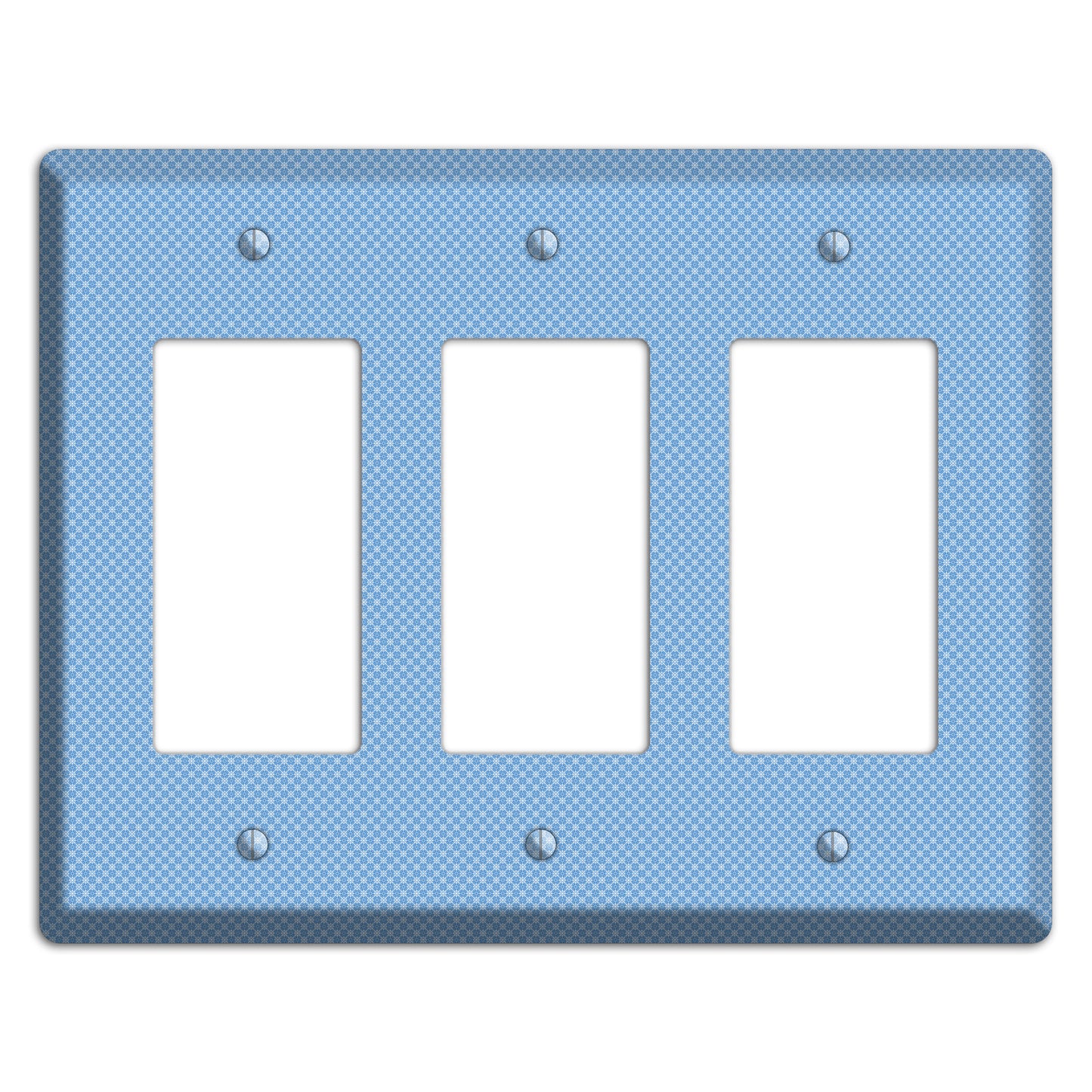 Light Blue Tiny Check 3 Rocker Wallplate