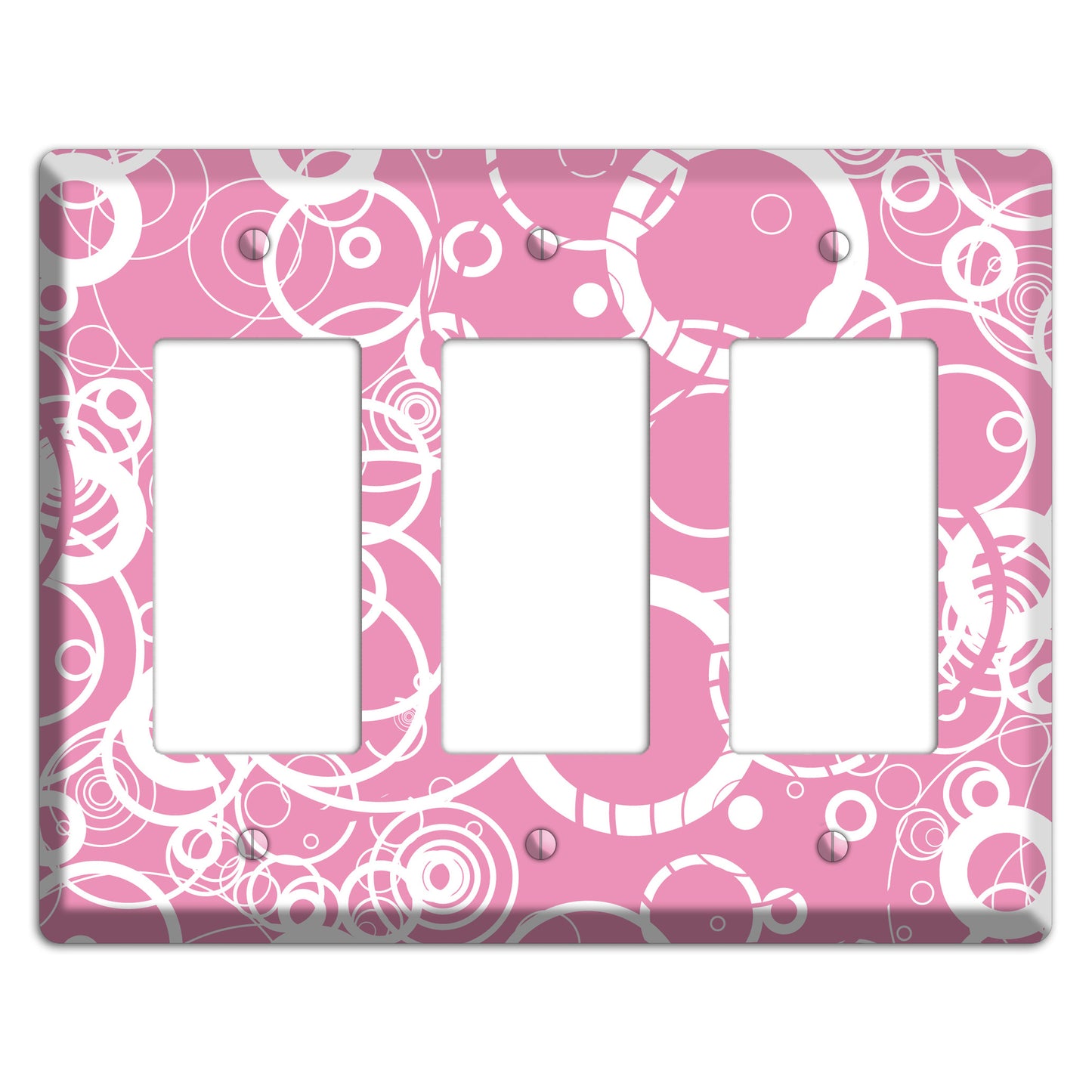 Light Pink Circles 3 Rocker Wallplate