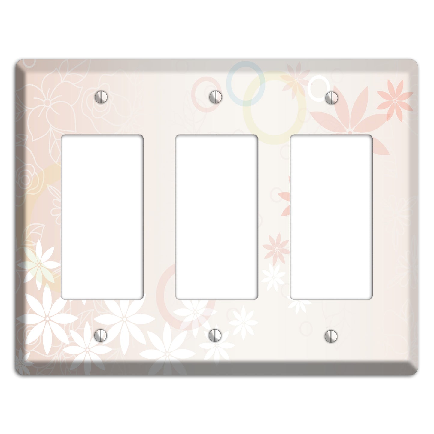 Mauve Floral 3 Rocker Wallplate