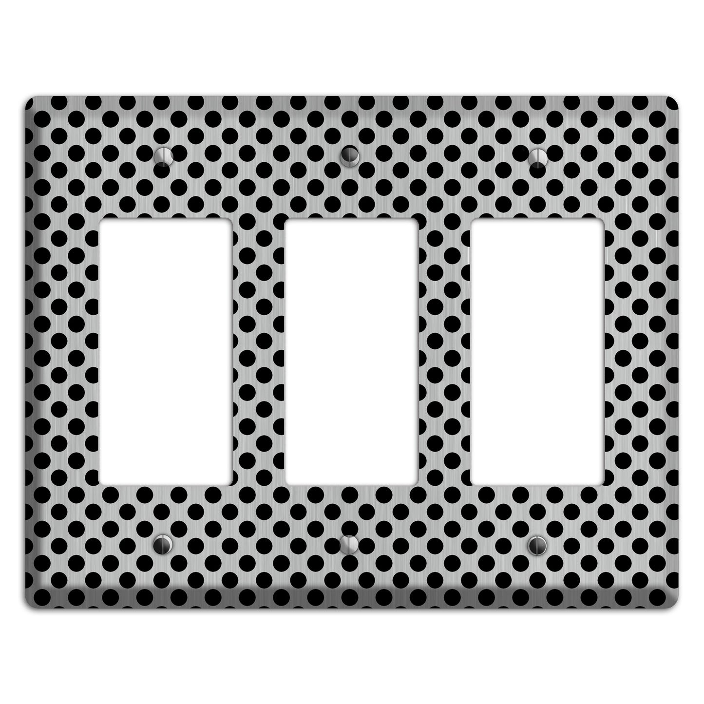 Packed Small Polka Dots Stainless 3 Rocker Wallplate