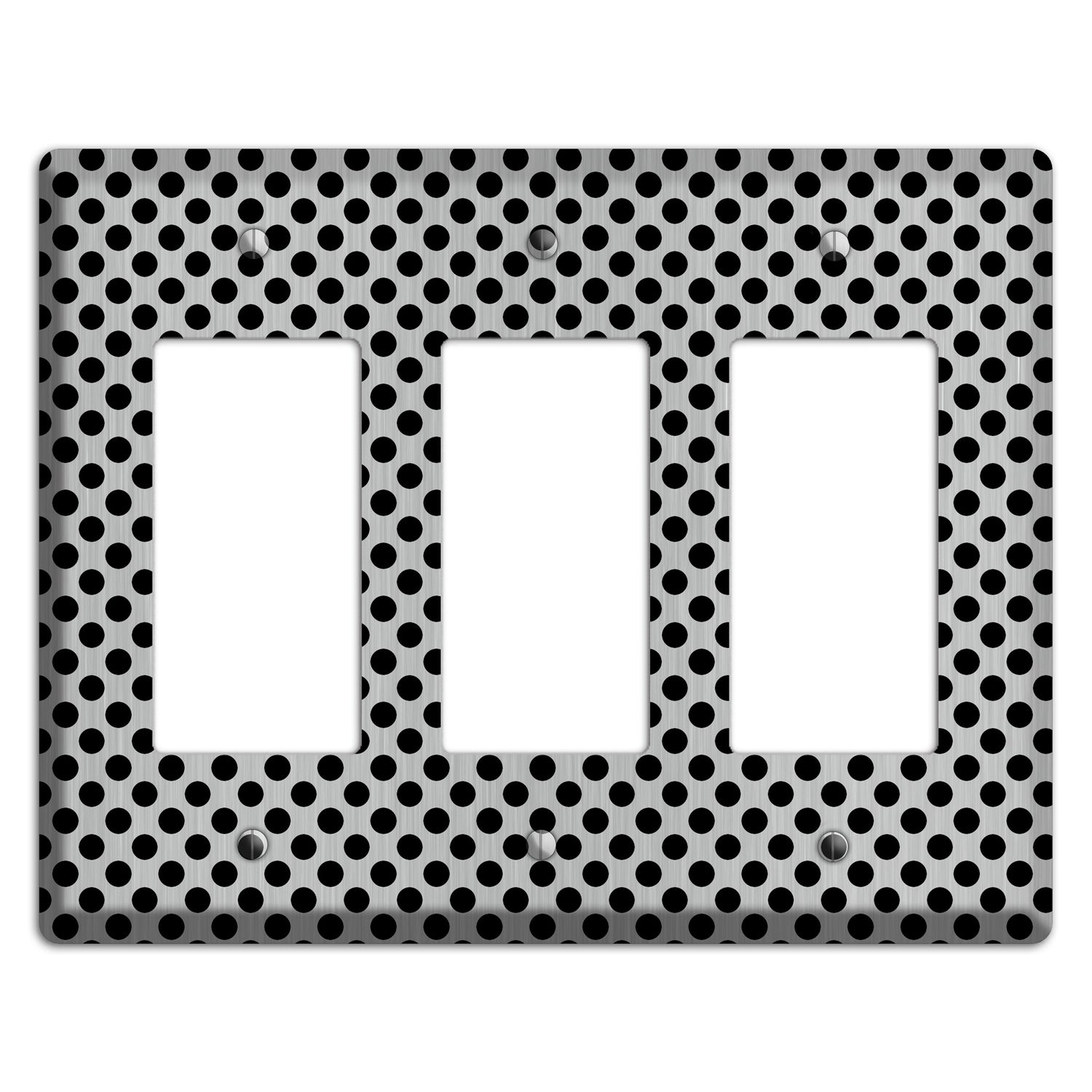 Packed Small Polka Dots Stainless 3 Rocker Wallplate