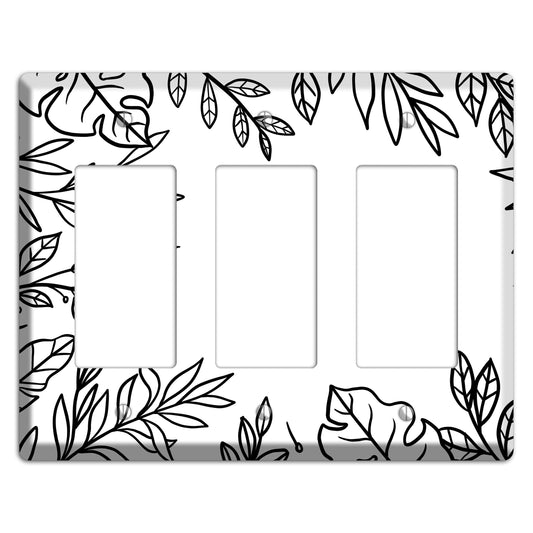 Hand-Drawn Leaves 6 3 Rocker Wallplate