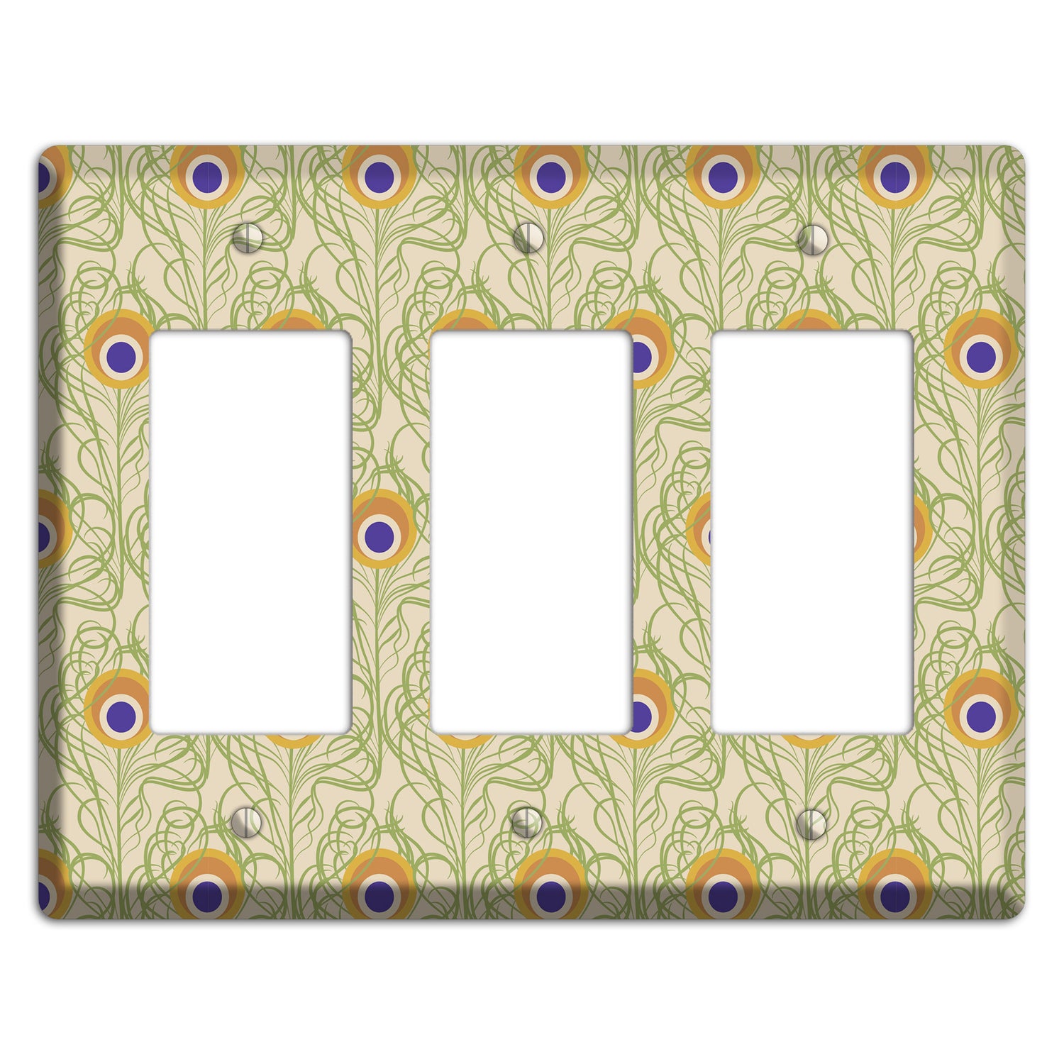 Nouveau Peacock 3 Rocker Wallplate