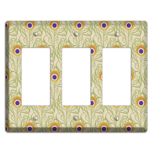 Nouveau Peacock 3 Rocker Wallplate