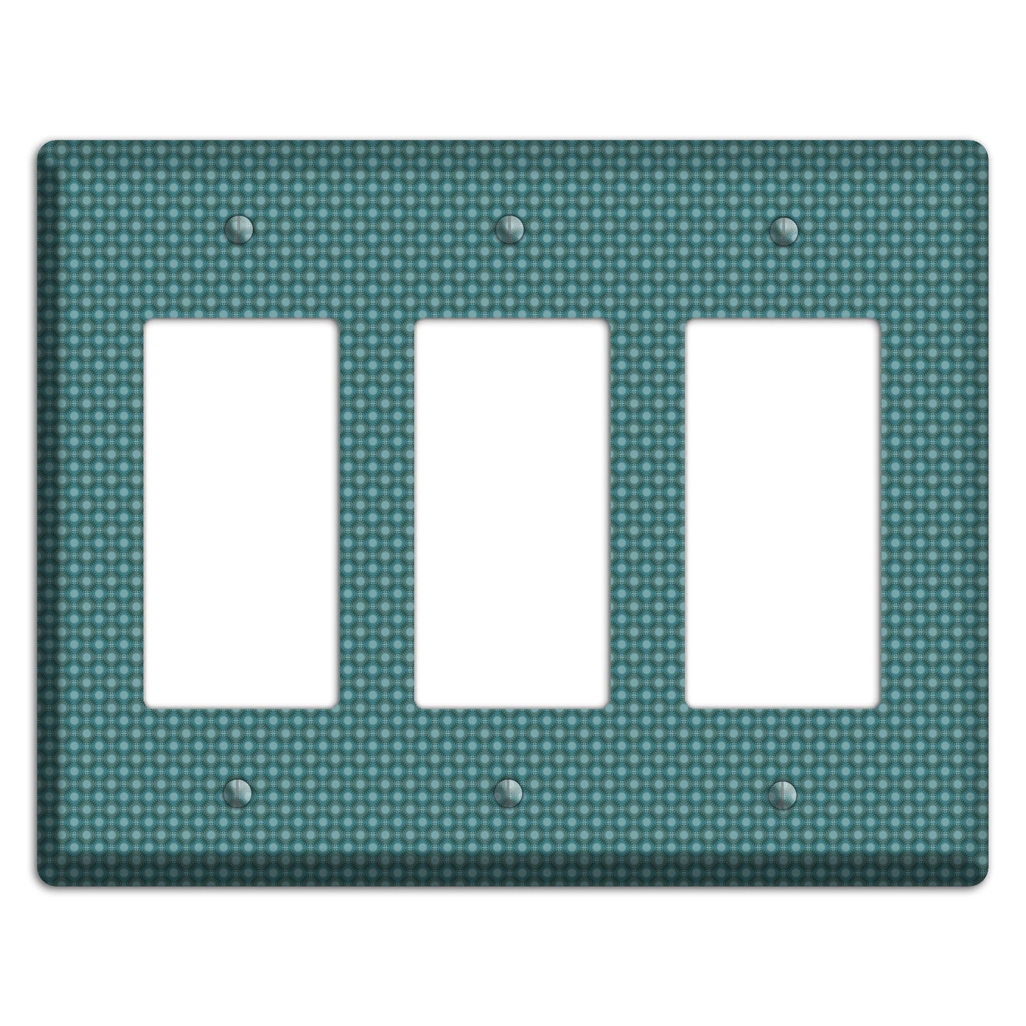 Multi Turquoise Checkered Concentric Circles 3 Rocker Wallplate