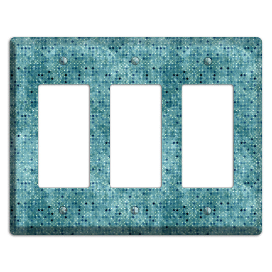 Turquoise Grunge Small Tile 3 Rocker Wallplate