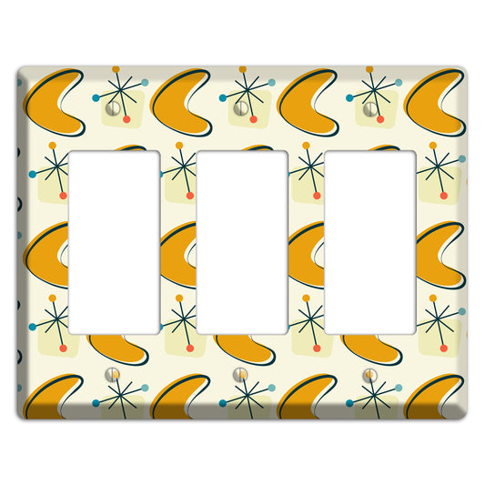 Yellow Boomerang 3 Rocker Wallplate