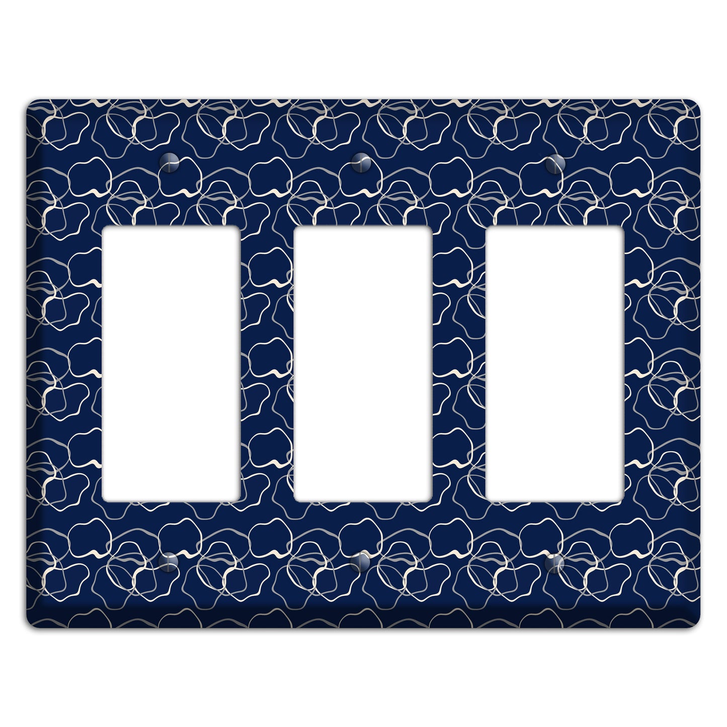 Blue with Irregular Circles 3 Rocker Wallplate