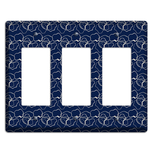 Blue with Irregular Circles 3 Rocker Wallplate